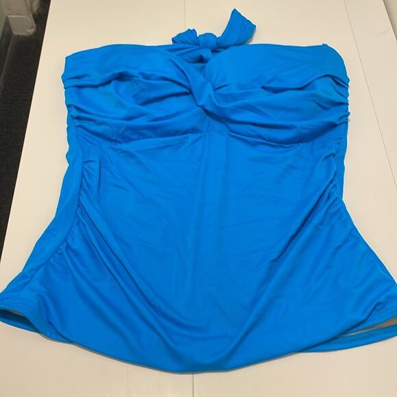 Miraclesuit Brand Women's size 18D Halter Tankini Top Pool Blue Separates - Picture 4 of 7